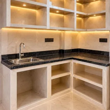 IMAGEN: trabajo 13 de 13 — mueble bajo de tablaroca en una cocina